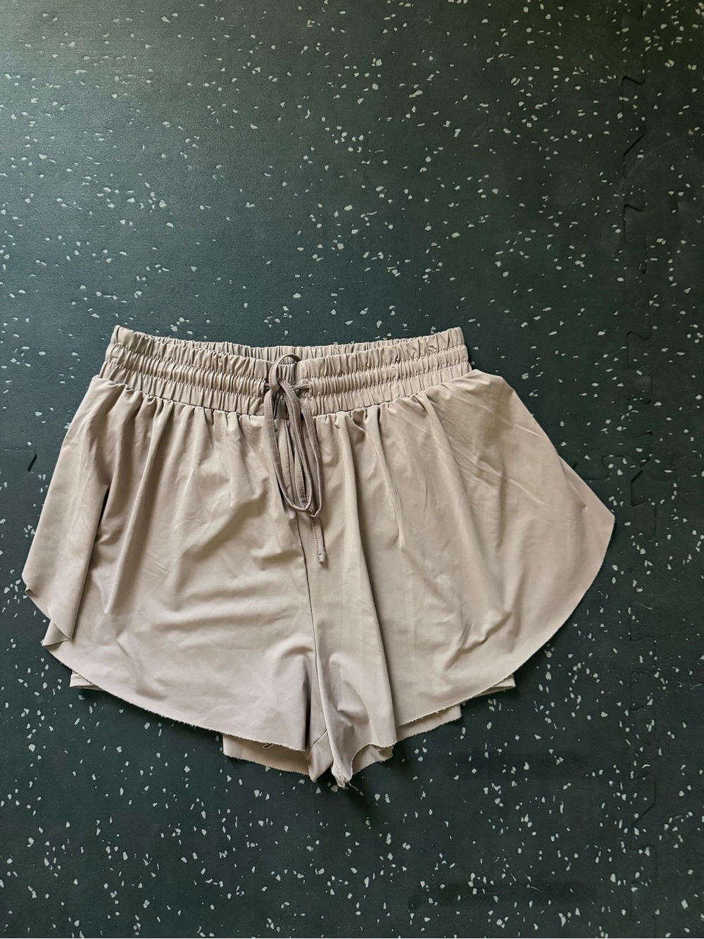Women’s Athletic Drawstring Shorts in Light Taupe